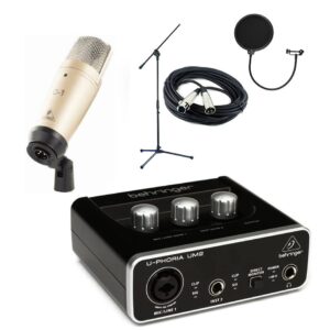 Behringer Um2, C-1, filter, stand & XLR