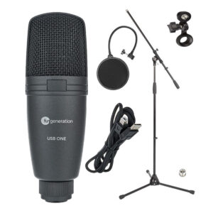 Audio-Technica AT2020 Studio Recording Bundle with Reflection Filter,  Stand, Pop Filter, XLR Cable, and Headphones