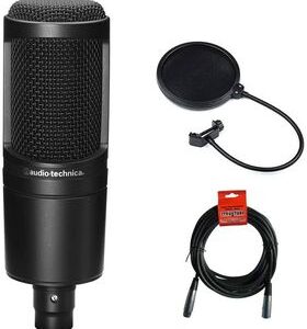 mic Audio-Technical AT2020 , pop filter and cable xlr