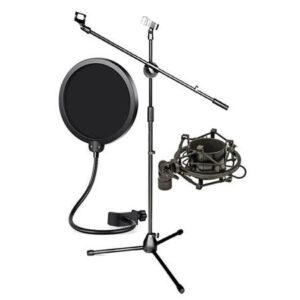 Boom Microphone Stand  , pop filter and  shock mount