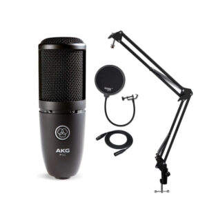 mic akg p120 , arm stand  , pop filter and cable xlr