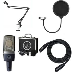 AKG C214, Stand, XLR & pop filter