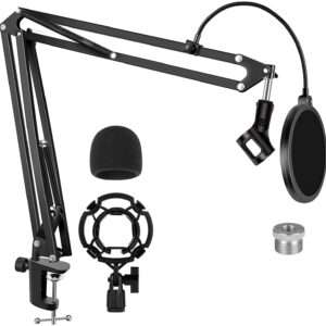 Arm Stand, Windscreen, Pop Filter and Shock Mount
