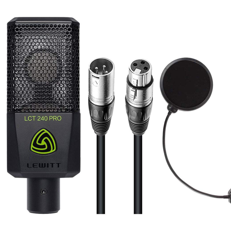 Lewitt LCT-240 Pro Condenser Microphone (Black) with 20' XLR-XLR Cable & Pop Filter Bundle