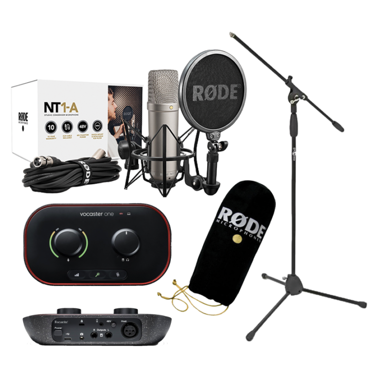 Rode NT1-A, Focusrite Vocaster One audio-interface  & Stand