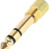 Gold 1/8 3.5mm Female to 6.5mm 1/4 Male Headphone Stereo Audio Jack Adapter Plug