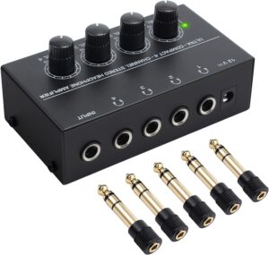 PRO AUDIO  Amplifier 4 Channel Stereo Headphone with 5 Adapter