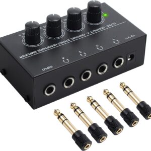 PRO AUDIO  Amplifier 4 Channel Stereo Headphone with 5 Adapter