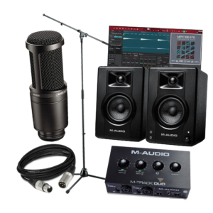 Audio-Technica AT2020, m audio Dou, m audio bx4 & Stand.Trs Cable . Xlr Cable