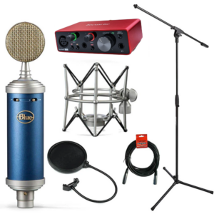 Blue SL Large,focusrite Scarlett solo 3rd Gen with Mic Stand, Pop Filter, and XLR Cable