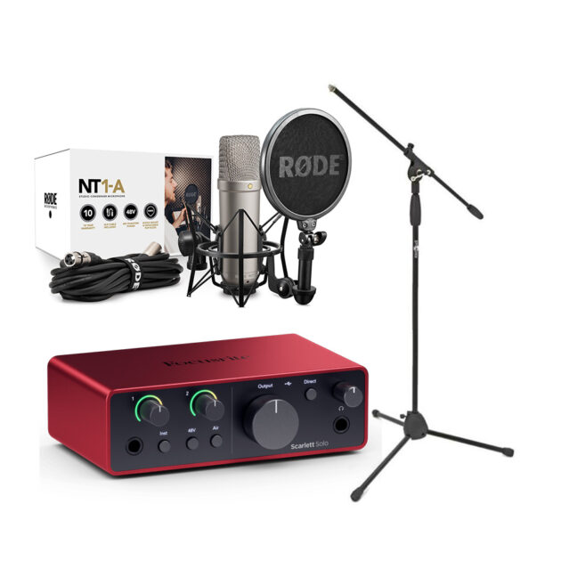Rode NT1-A , focusrite Scarlett solo 4th Gen & stand