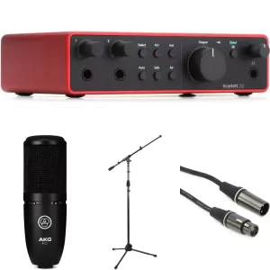 Focusrite Scarlett 2i2 4th Generation & Microphone AKG P120 & Stand & Cable