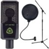 Lewitt LCT-240 Pro Condenser Microphone (Black) & Pop Filter & Boom Stand