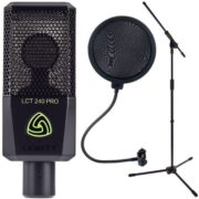 Lewitt LCT-240 Pro Condenser Microphone (Black) & Pop Filter & Boom Stand