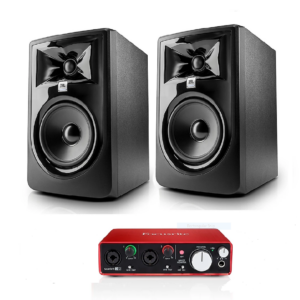 Jbl 305p Mkii 5 Inch – 2-Way Powered Studio Monitor (Pair) & Focusrite 2i2 3rd Gen USB Audio Interface